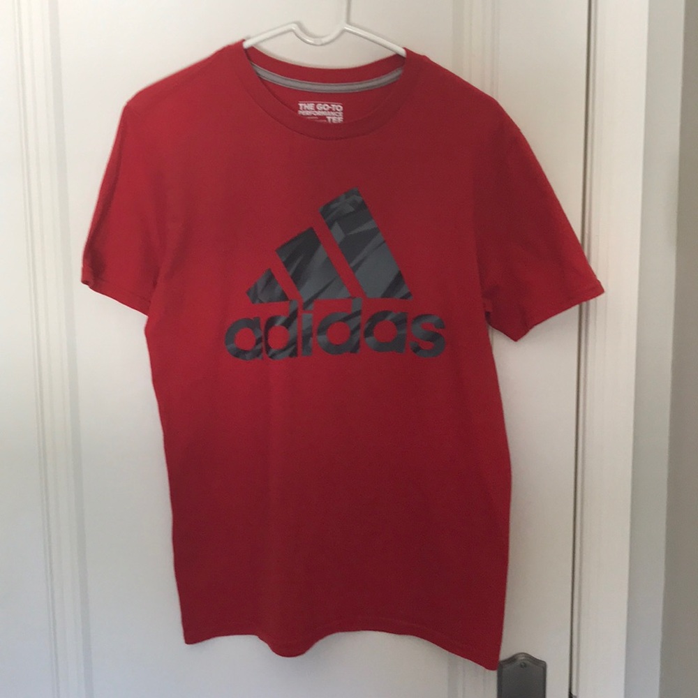 Red ADIDAS performance tee